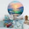 Designart - Blue Waves Breaking At The Beach V - Nautical & Coastal Metal Circle Wall Art
